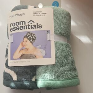 Room Essentials Hair Wraps - Mint and Teal Two-Pack